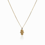 Colar de Mão Hamsa Banhado a Ouro 18k