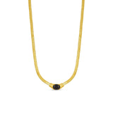 Colar com Pedra de Onix Banhado a Ouro 18K