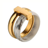 Anel Zaira Dupla Camada Banhado a Ouro 18k