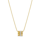 Colar de Três Anéis Empilhados Banhado a Ouro 18k