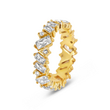 Anel Paris Cravejado com Zircônia Banhado a Ouro 18K