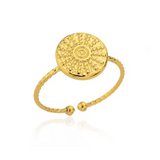 Anel Sol Ajustável Banhado a Ouro 18K