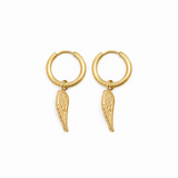 Brincos de Asa de Anjo Banhado a Ouro 18K