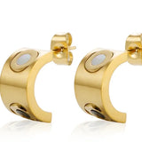 Brinco Meia Argola Banhado a Ouro