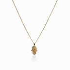 Colar de Mão Hamsa Banhado a Ouro 18k