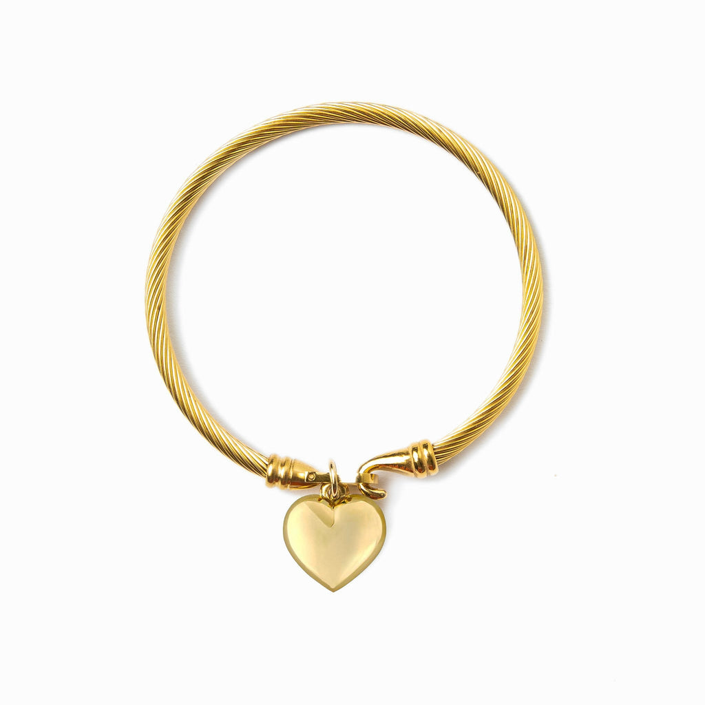 Bracelete Pingente Coração Banhado a Ouro 18k