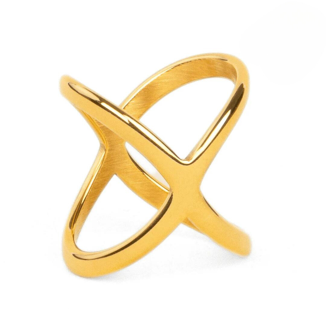 Anel X Banhado Ouro 18k