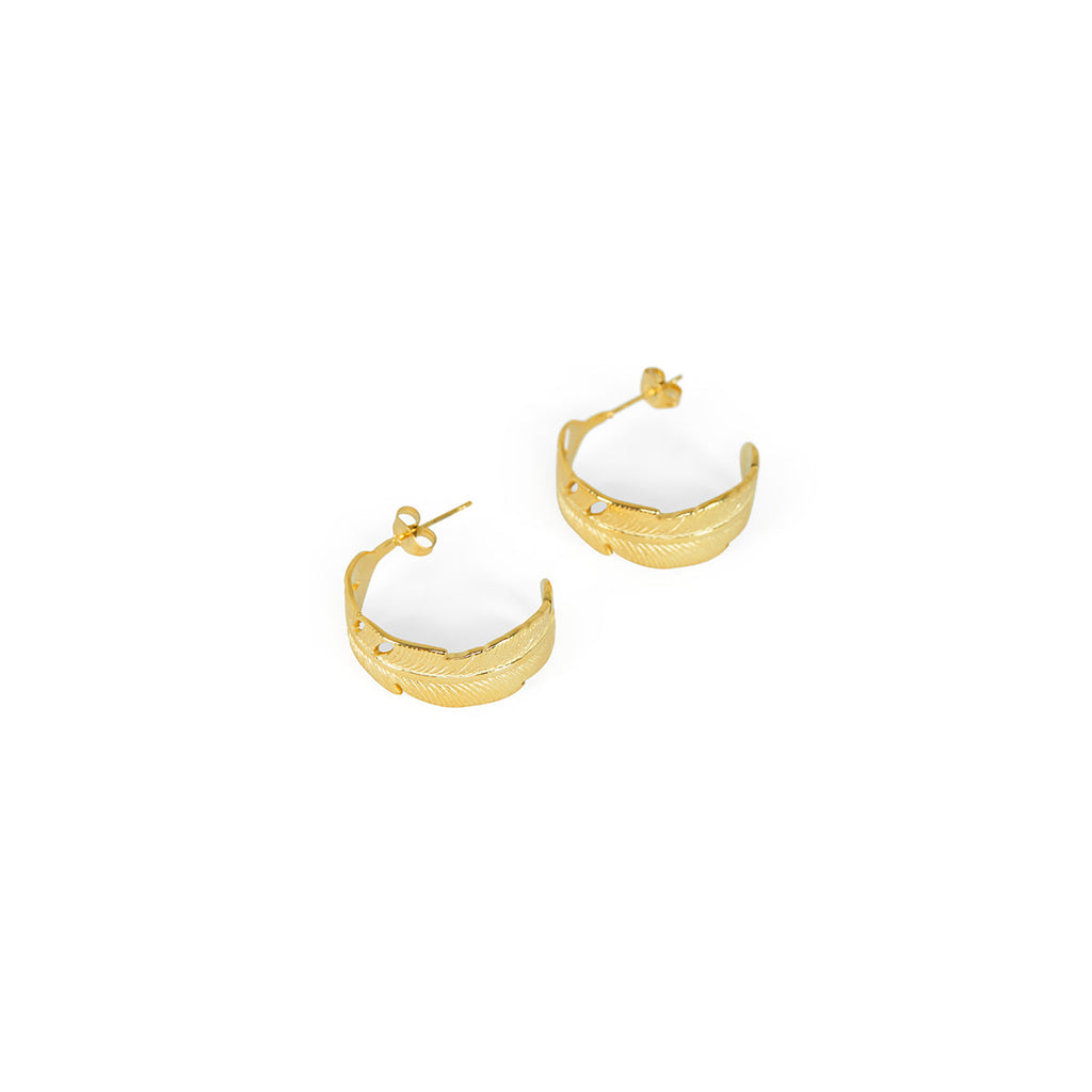 Brincos de Argola de Pena Banhado a ouro 18K