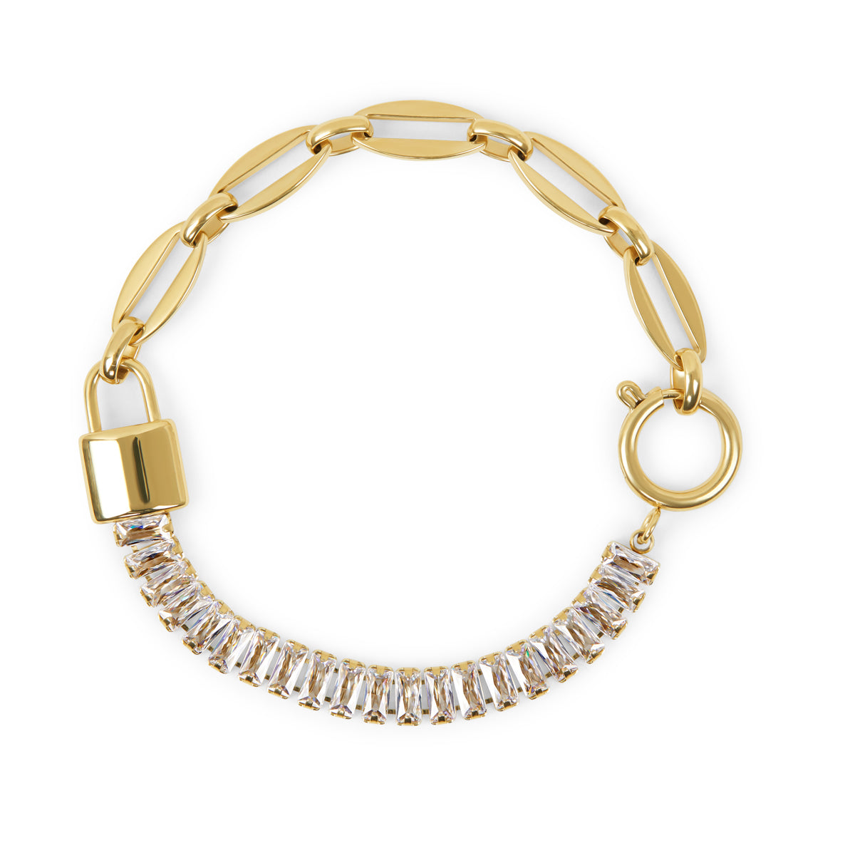 Pulseira Zircônia com Pingente Cadeado