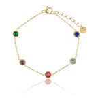Pulseira com Zircônias Coloridas