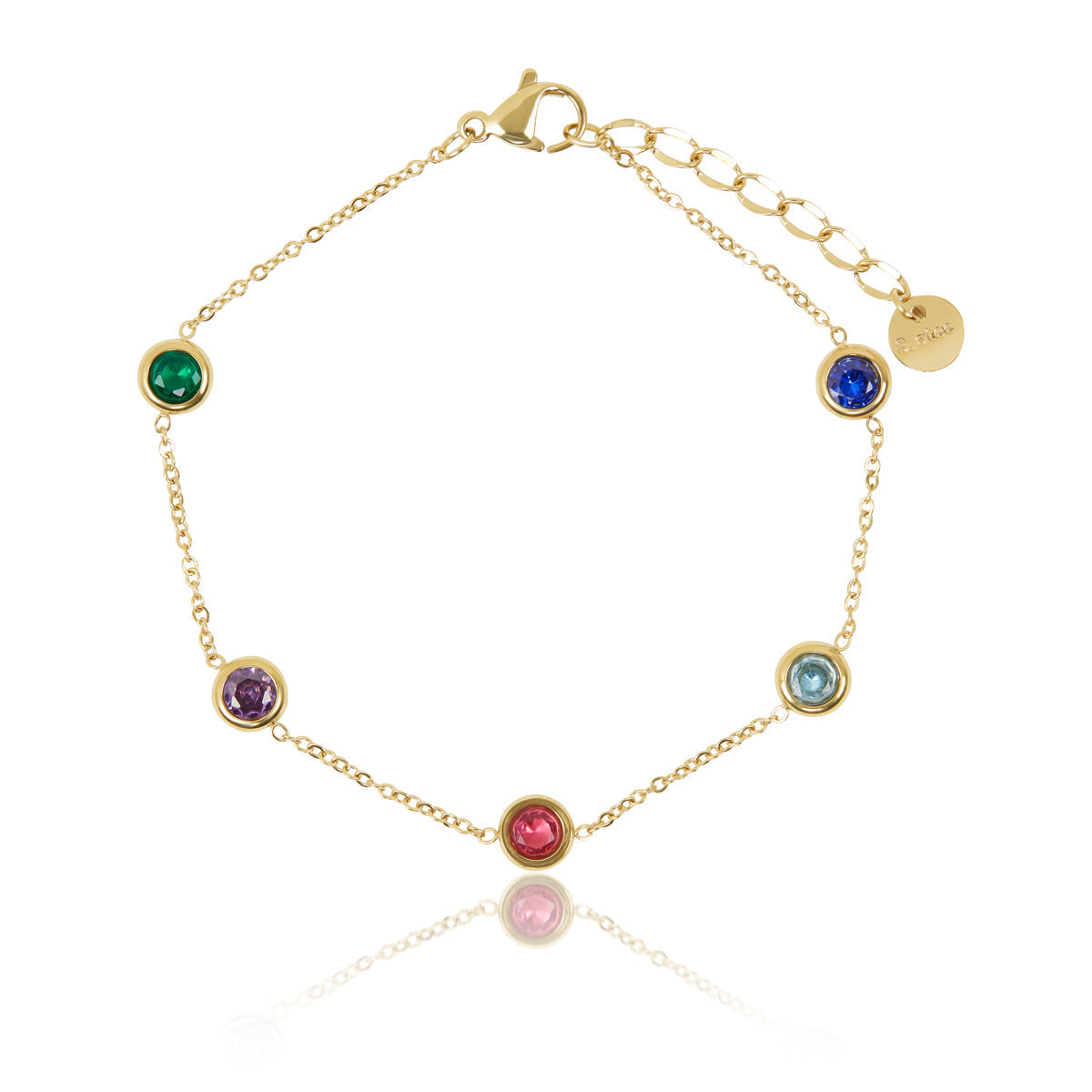 Pulseira com Zircônias Coloridas