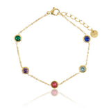 Pulseira com Zircônias Coloridas