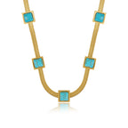 Colar com Pedras Naturais Banhado a Ouro 18K