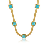 Colar com Pedras Naturais Banhado a Ouro 18K