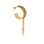Brinco Argola em Pingente de Corrente Banhado a Ouro 18k