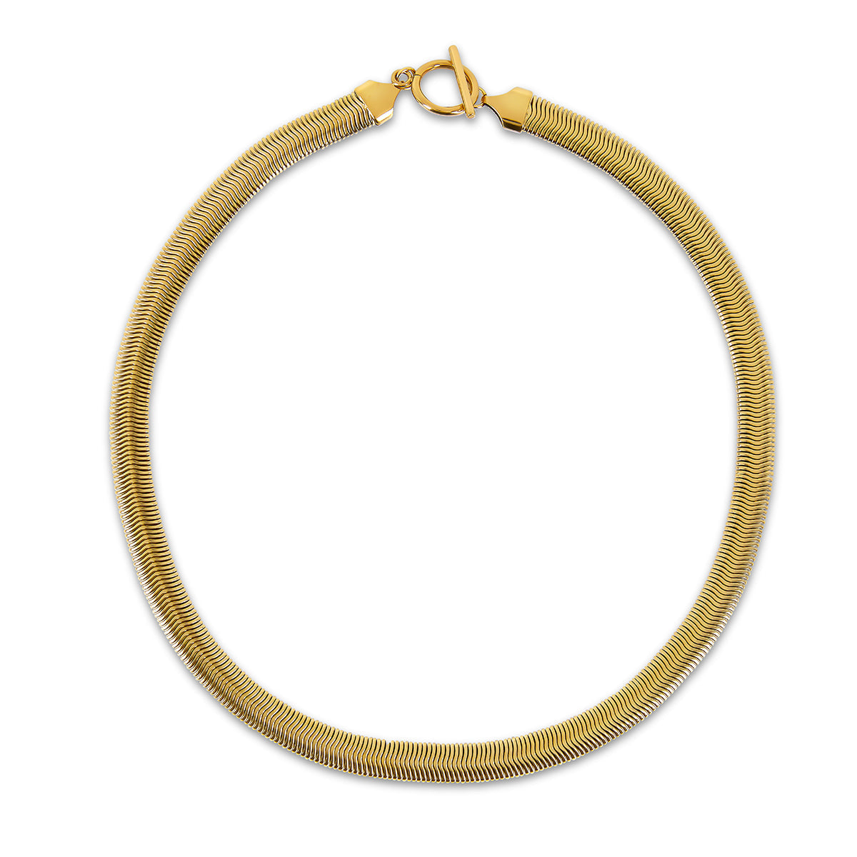 Colar Textura de Cobra Banhado a Ouro 18K
