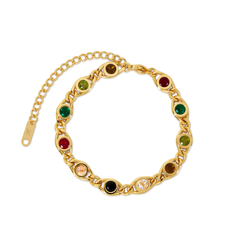Pulseira Milano com Zircônia Colorida