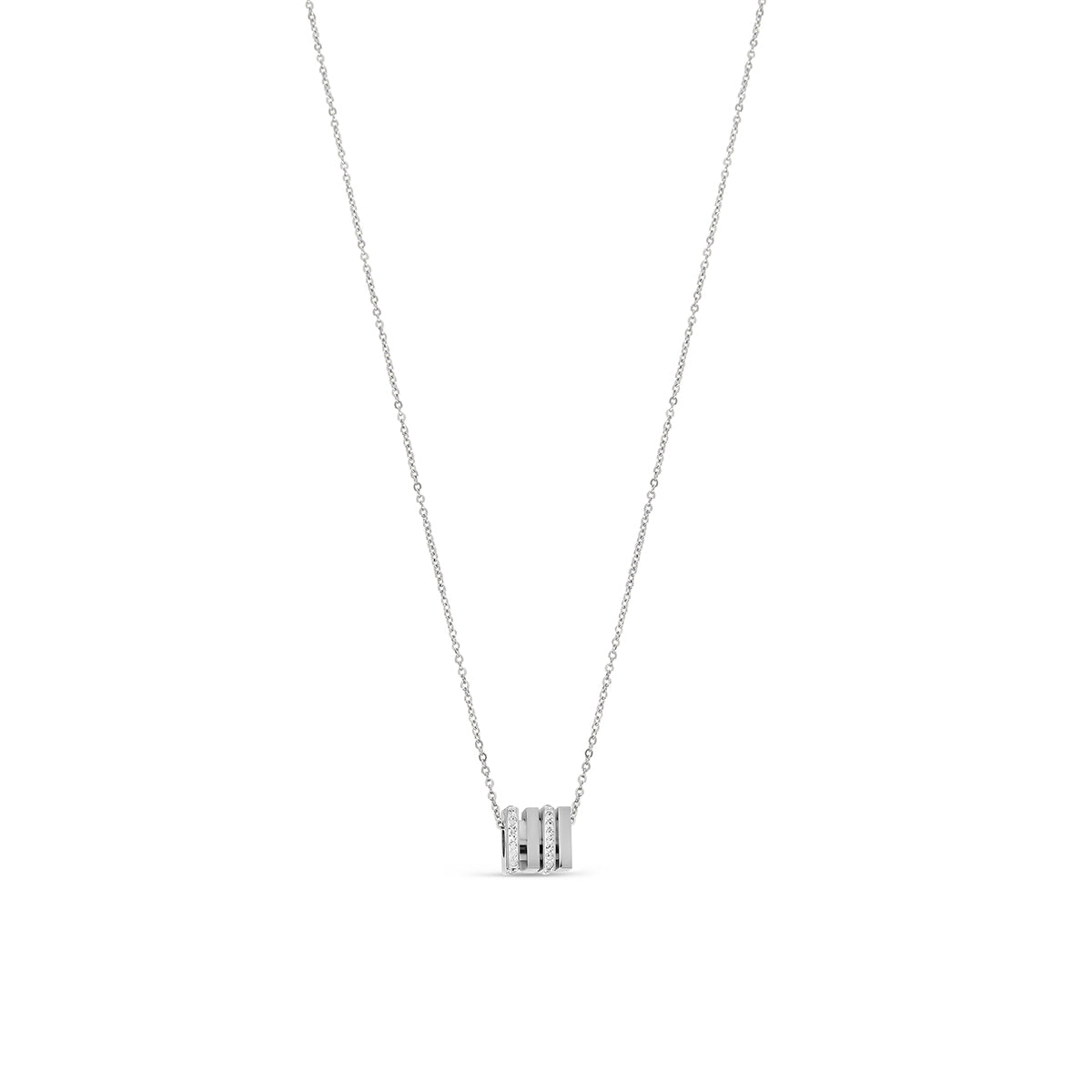 Colar Pingente Quadrado com Zircônia Prata