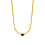 Colar com Pedra de Onix Banhado a Ouro 18K