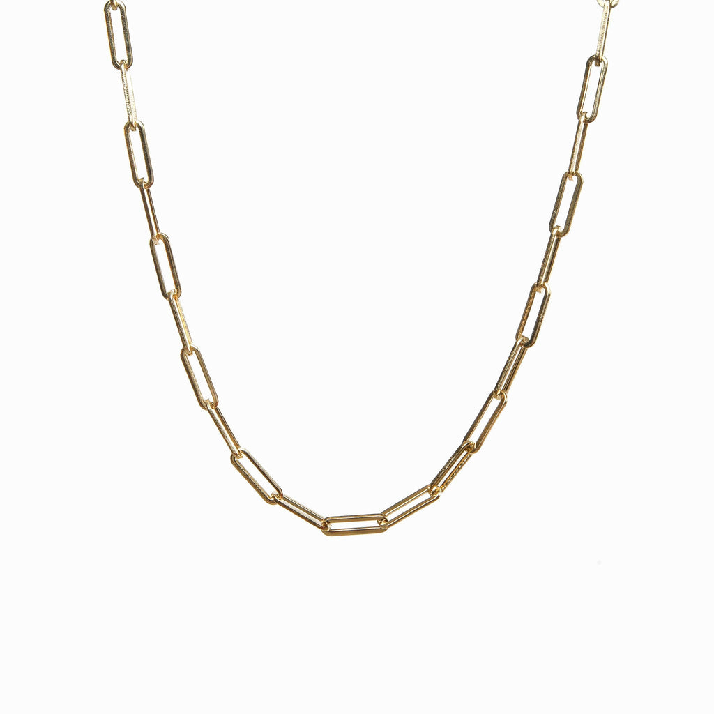 Colar de Corrente de Clipe Banhado a Ouro 18K
