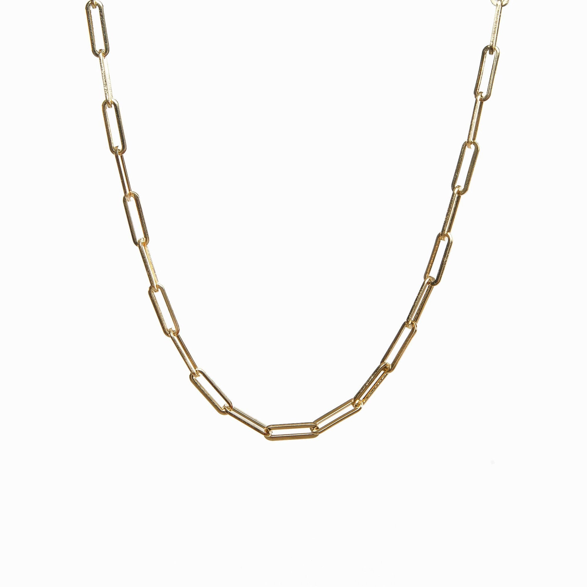 Colar de Corrente de Clipe Banhado a Ouro 18K