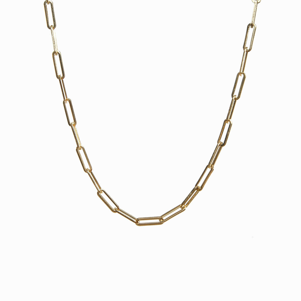 Colar de Corrente de Clipe Banhado a Ouro 18K