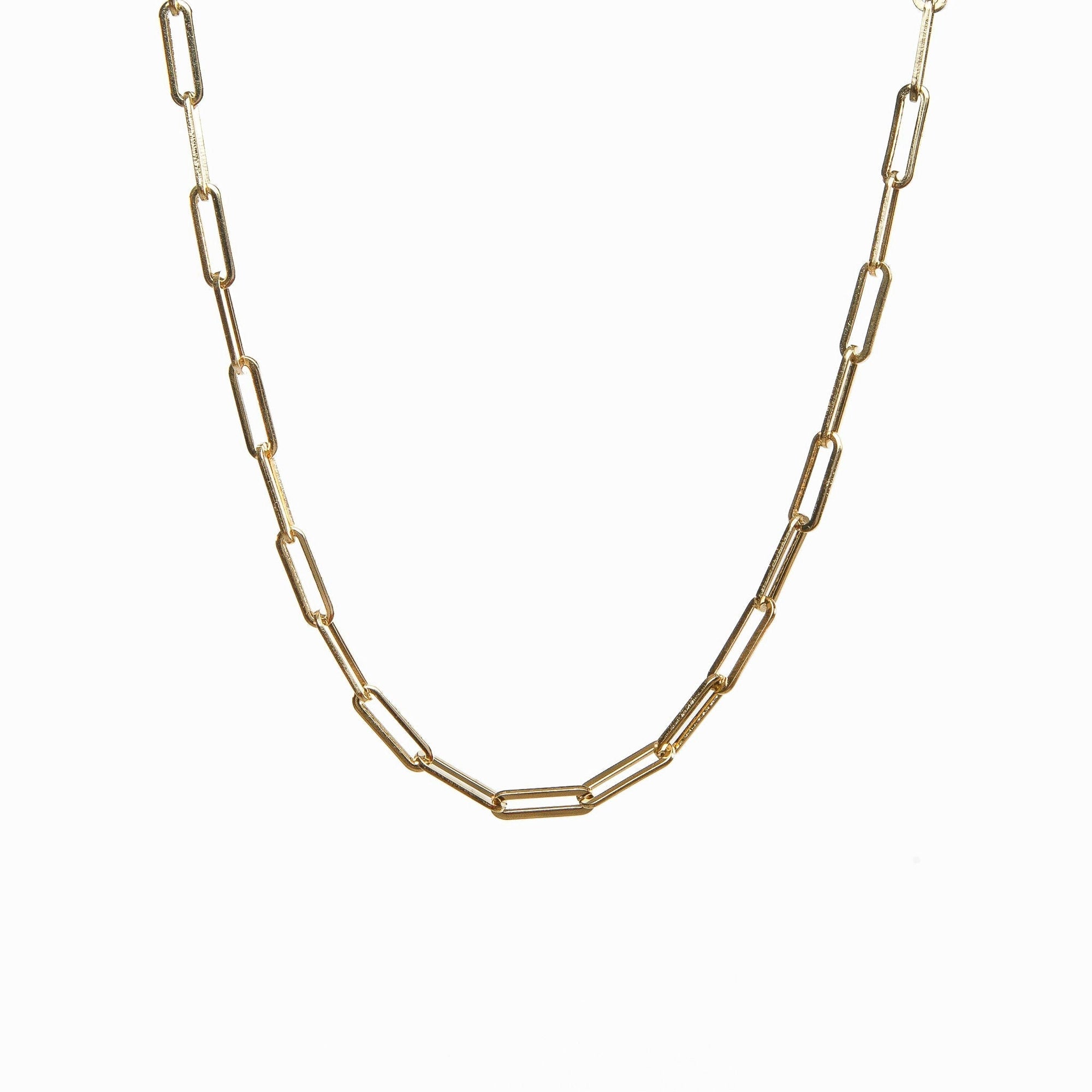 Colar de Corrente de Clipe Banhado a Ouro 18K