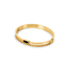 Bracelete Dupla Camada com Pedra de Onix