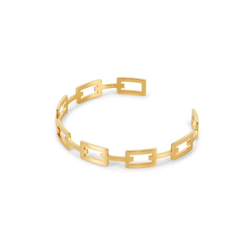 Pulseira Geométrica Banhado a Ouro 18k