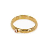 Bracelete Texturizado com Pedra Rose