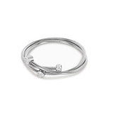 Bracelete Espiral com Pedras de Zircônia Prata