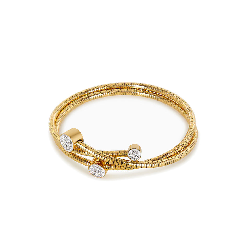 Bracelete Espiral com Pedras de Zircônia