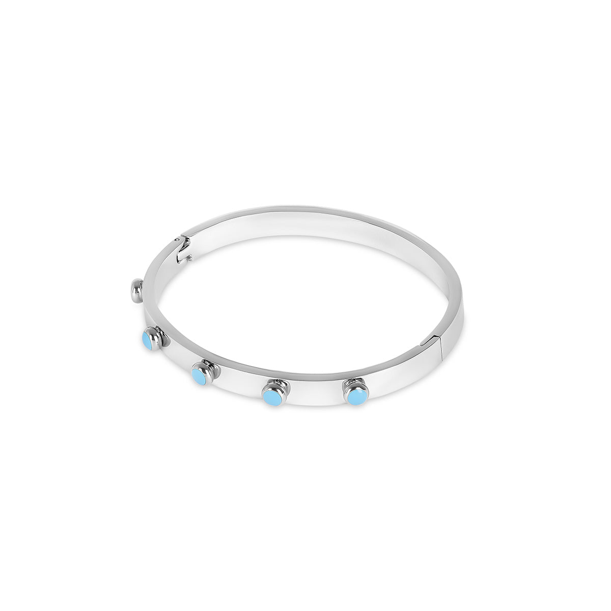 Bracelete Pedra Aqua Prata