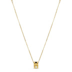 Colar de Pedra Monocrômico Banhado a Ouro 18K
