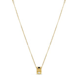 Colar de Pedra Monocrômico Banhado a Ouro 18K