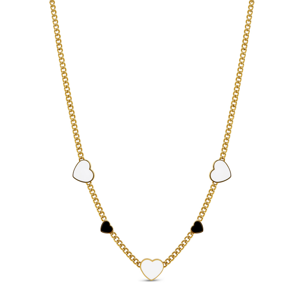 Colar com Corações Banhado a Ouro 18K