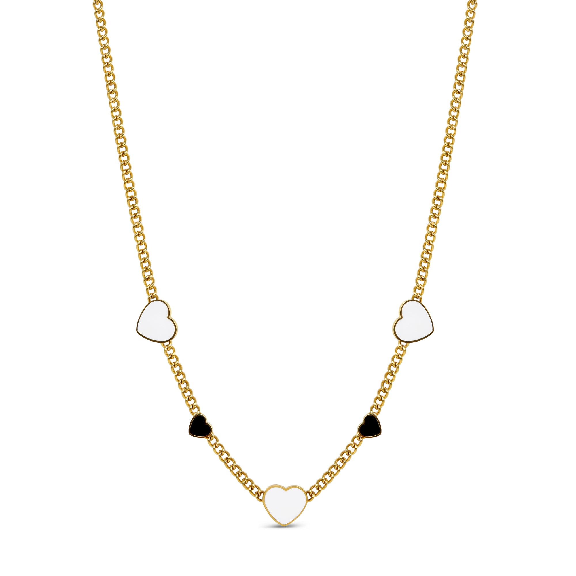 Colar com Corações Banhado a Ouro 18K