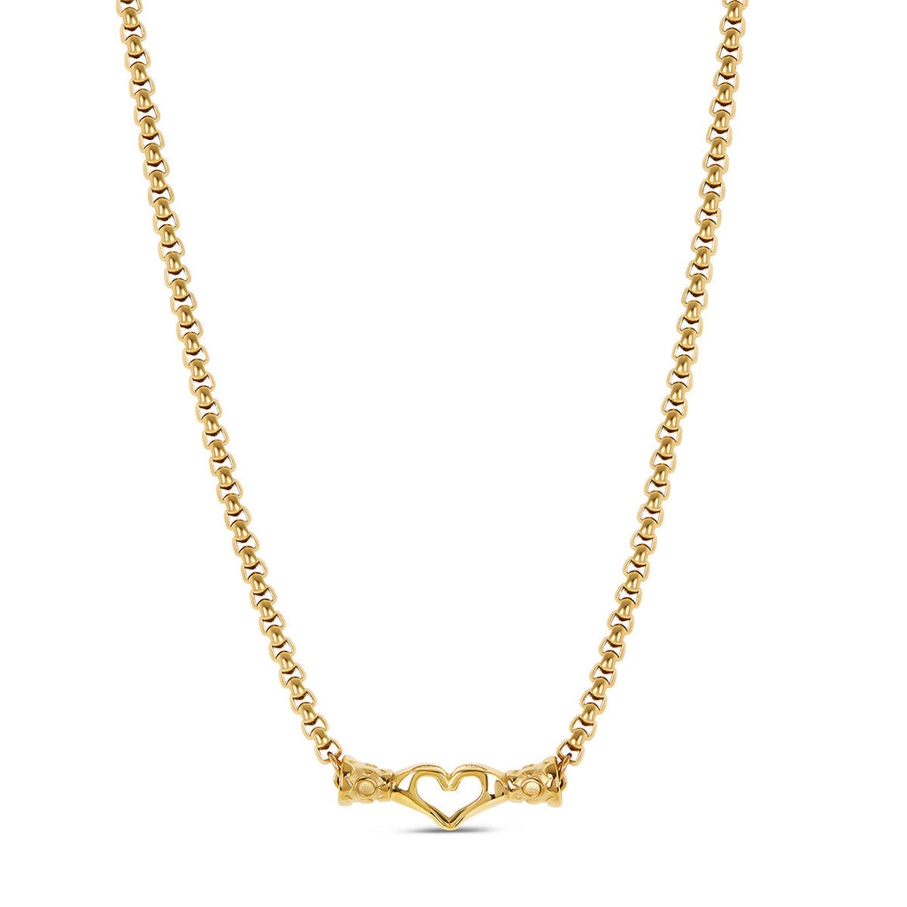 Colar Pingente Coração de Mãos Banhado a Ouro 18k