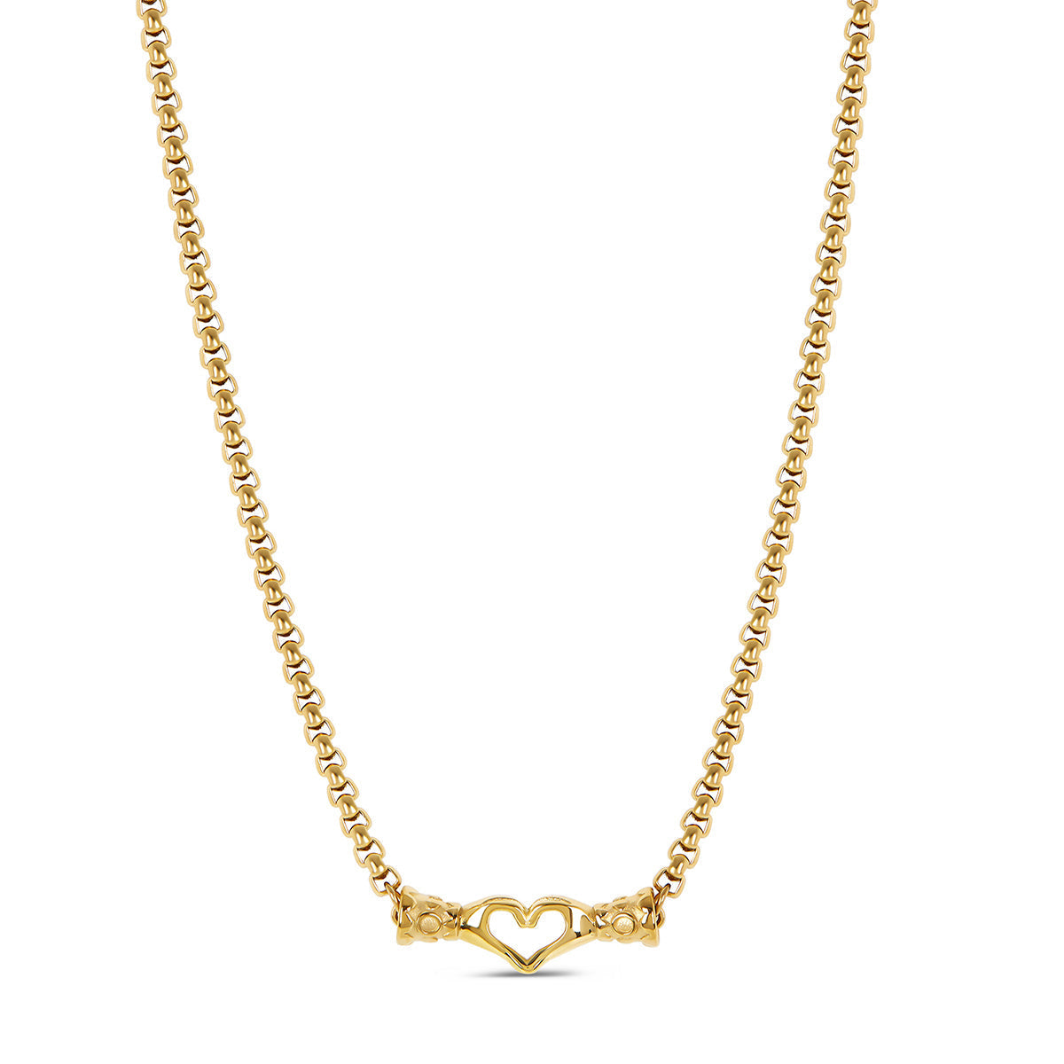 Colar Pingente Coração de Mãos Banhado a Ouro 18k