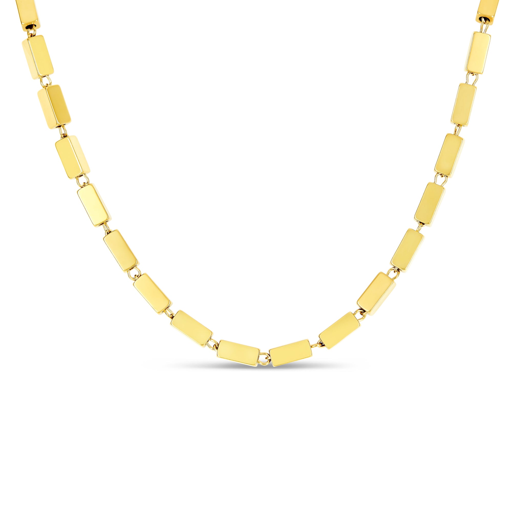 Colar Charme Retangular Banhado a Ouro 18K