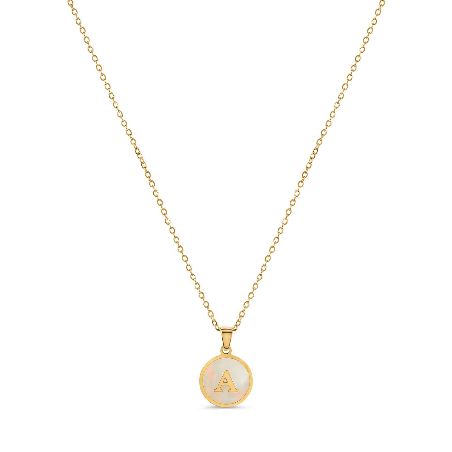 Colar de Inicial de Mármore Banhado Ouro 18K