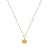 Colar Inicial Hexagonal Banhado a Ouro 18k