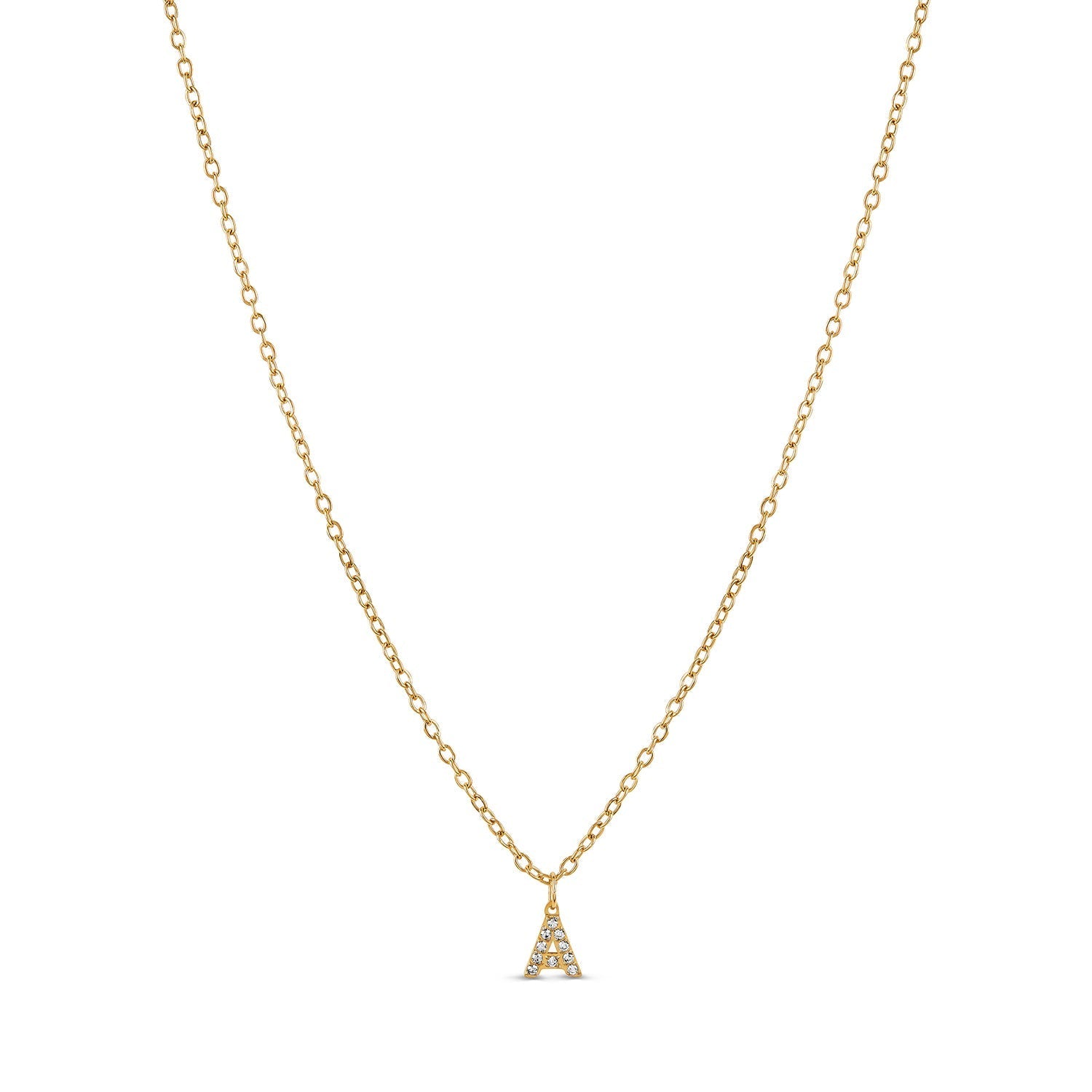 Colar de Inicial de Banhado a Ouro 18K