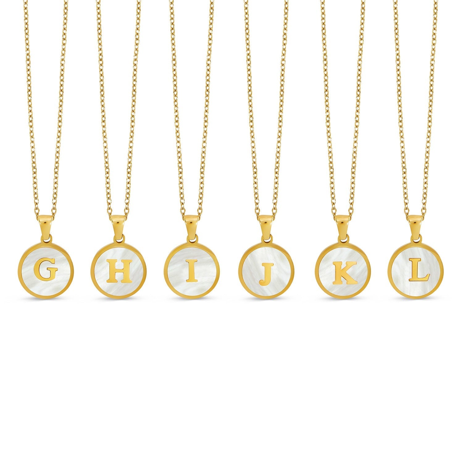 Colar de Inicial de Mármore Banhado Ouro 18K