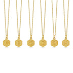 Colar Inicial Hexagonal Banhado a Ouro 18k