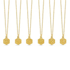 Colar Inicial Hexagonal Banhado a Ouro 18k