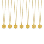 Colar Inicial Hexagonal Banhado a Ouro 18k