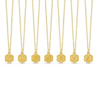 Colar Inicial Hexagonal Banhado a Ouro 18k