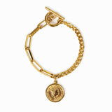 Pulseira Moeda Cent EUA Banhado a Ouro 18K