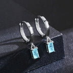 Brinco Prata de Argola com Pingente Turmalina Paraíba Azul